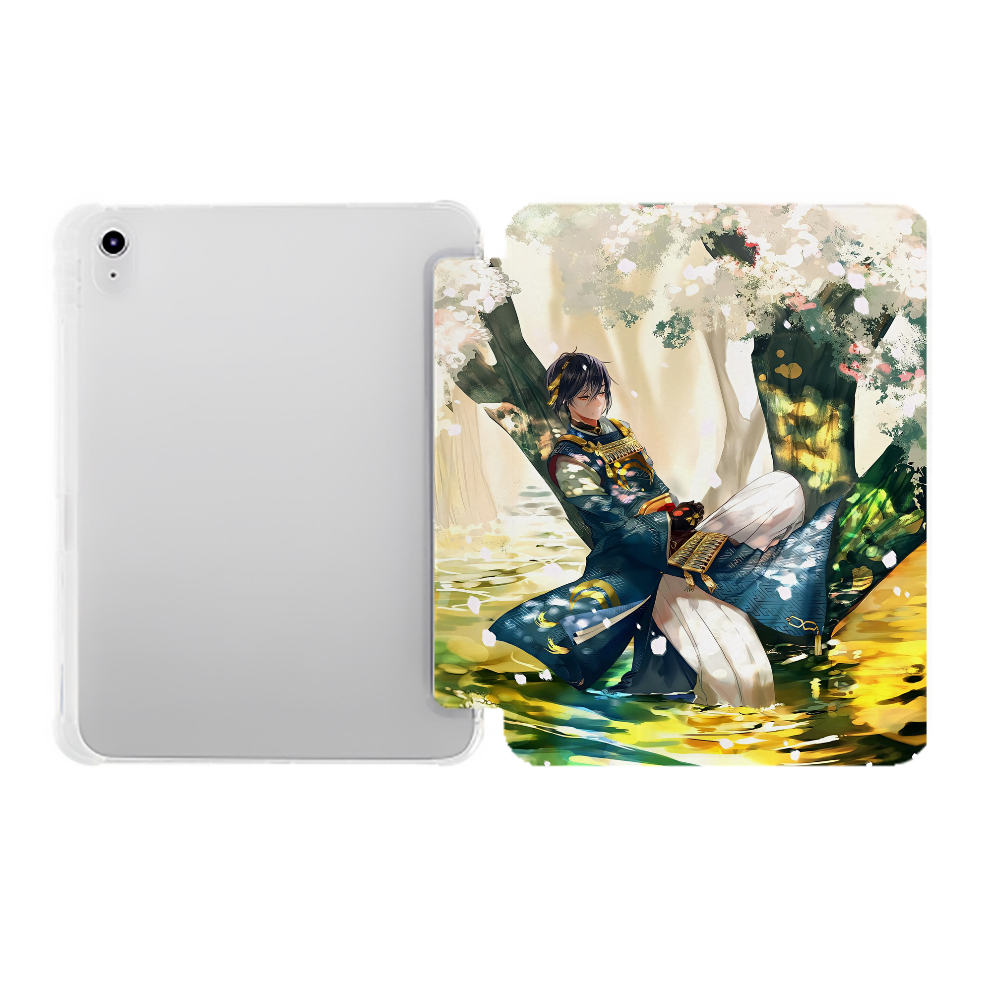 （画像用） 刀剣乱舞 Touken Ranbu IPad ケース ペン収納付き 三つ折りスタンド PUレザー×シリコン 対応機種9.5/10.5/10.9インチ